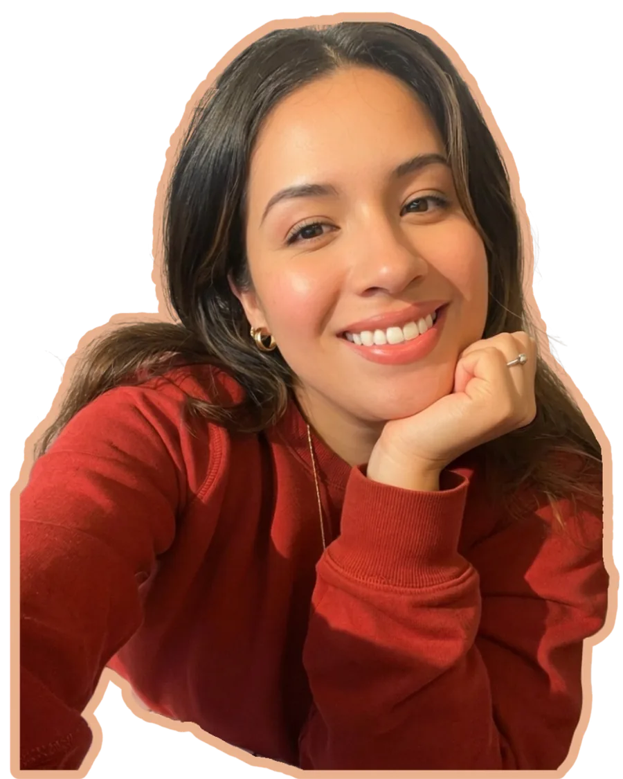 Sticker-style cutout of Desiree smiling
